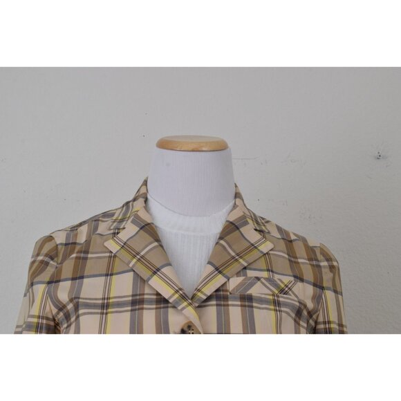 Vintage 80s Plaid Crop Jacket | size 6 - Picture 5 of 10